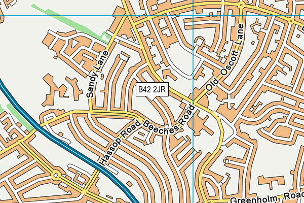 B42 2JR map - OS VectorMap District (Ordnance Survey)