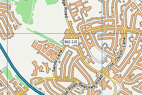 B42 2JS map - OS VectorMap District (Ordnance Survey)