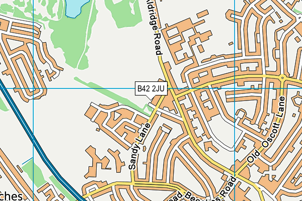 B42 2JU map - OS VectorMap District (Ordnance Survey)