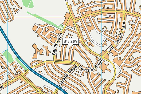 B42 2JW map - OS VectorMap District (Ordnance Survey)