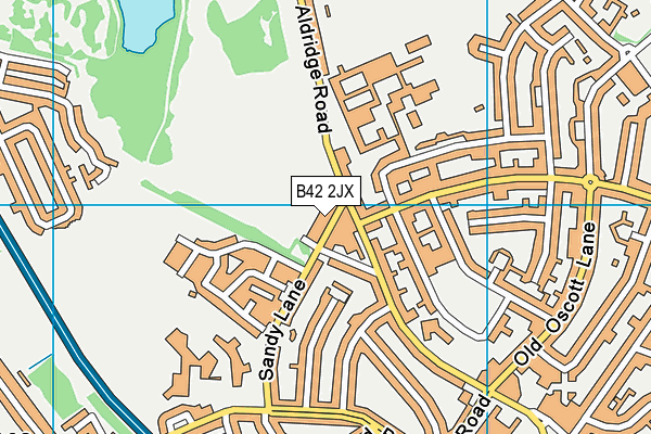 B42 2JX map - OS VectorMap District (Ordnance Survey)