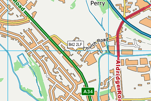 B42 2LF map - OS VectorMap District (Ordnance Survey)