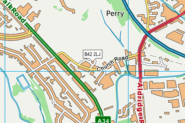 B42 2LJ map - OS VectorMap District (Ordnance Survey)