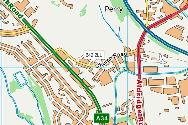 B42 2LL map - OS VectorMap District (Ordnance Survey)