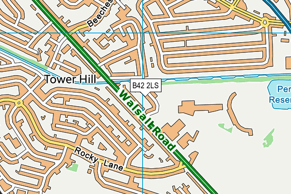 B42 2LS map - OS VectorMap District (Ordnance Survey)