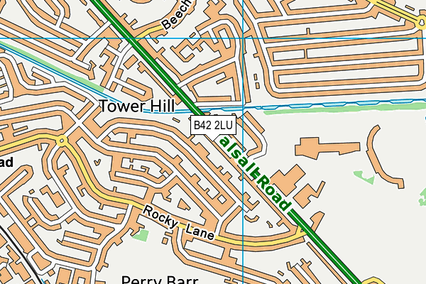 B42 2LU map - OS VectorMap District (Ordnance Survey)