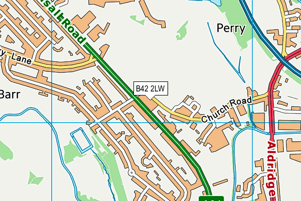 Perry Park map (B42 2LW) - OS VectorMap District (Ordnance Survey)