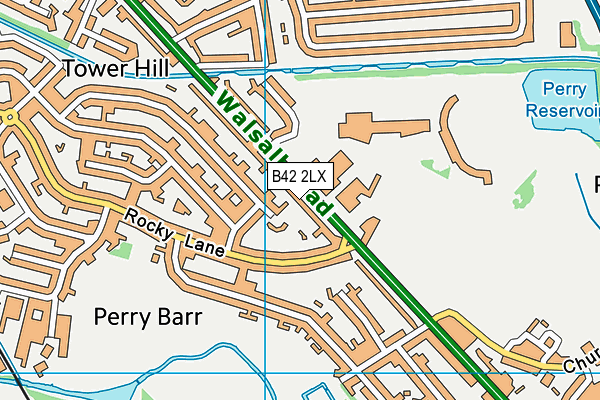 B42 2LX map - OS VectorMap District (Ordnance Survey)