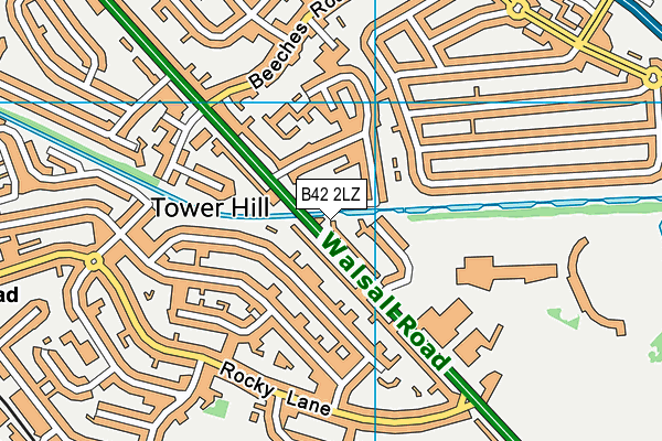 B42 2LZ map - OS VectorMap District (Ordnance Survey)