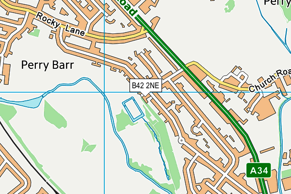 B42 2NE map - OS VectorMap District (Ordnance Survey)