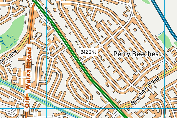 B42 2NJ map - OS VectorMap District (Ordnance Survey)