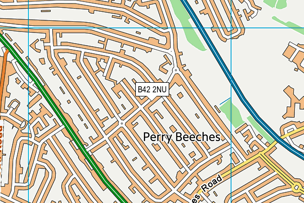 B42 2NU map - OS VectorMap District (Ordnance Survey)