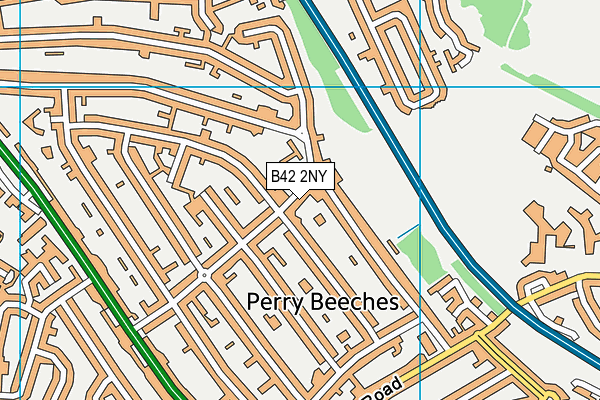 B42 2NY map - OS VectorMap District (Ordnance Survey)