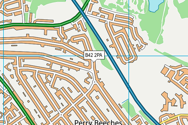 B42 2PA map - OS VectorMap District (Ordnance Survey)