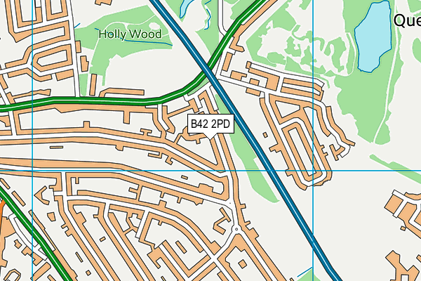 B42 2PD map - OS VectorMap District (Ordnance Survey)