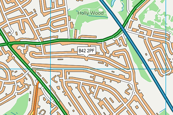 B42 2PF map - OS VectorMap District (Ordnance Survey)