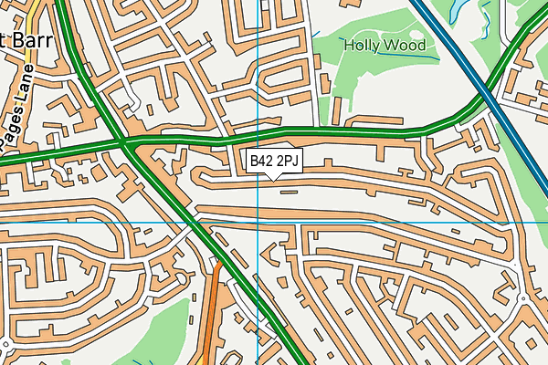 B42 2PJ map - OS VectorMap District (Ordnance Survey)