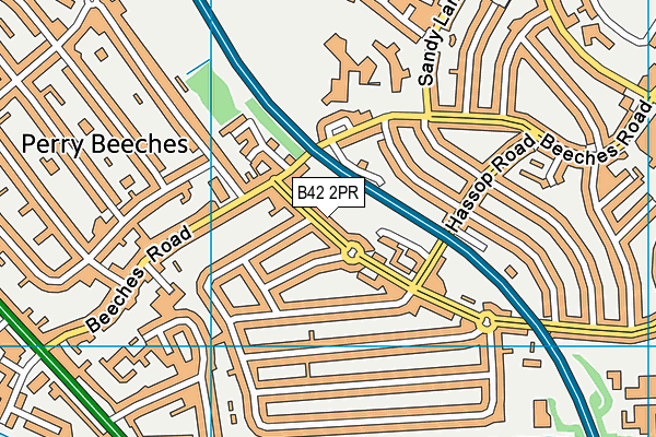 B42 2PR map - OS VectorMap District (Ordnance Survey)