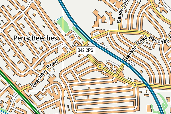 B42 2PS map - OS VectorMap District (Ordnance Survey)
