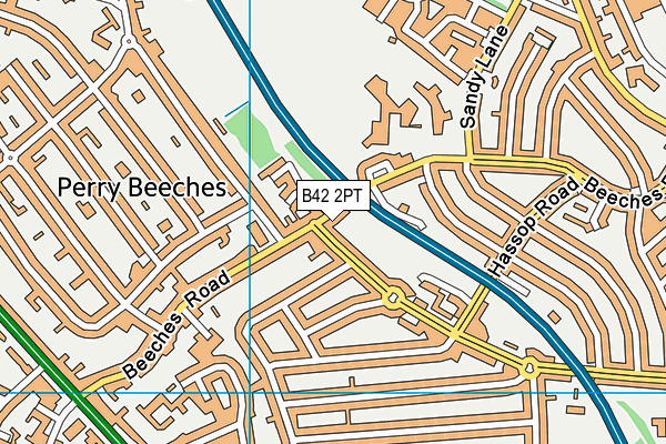 B42 2PT map - OS VectorMap District (Ordnance Survey)