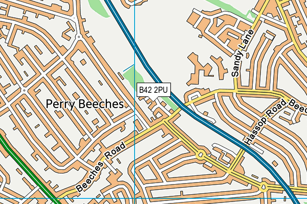 B42 2PU map - OS VectorMap District (Ordnance Survey)