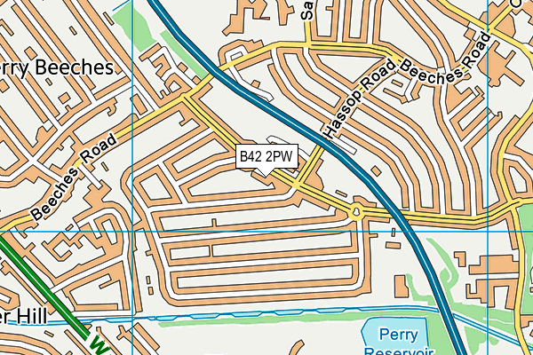 B42 2PW map - OS VectorMap District (Ordnance Survey)