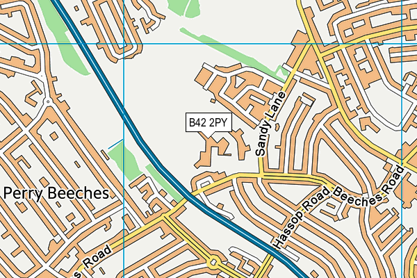 Perry Beeches Sport & Fitness Centre (Closed) map (B42 2PY) - OS VectorMap District (Ordnance Survey)