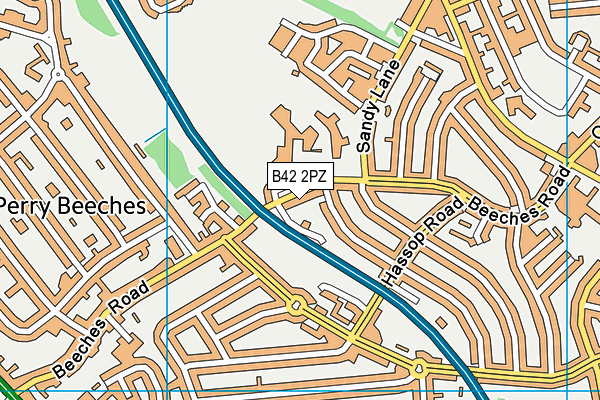 B42 2PZ map - OS VectorMap District (Ordnance Survey)