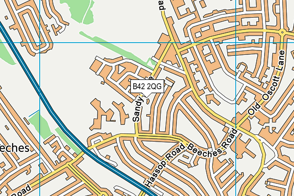 B42 2QG map - OS VectorMap District (Ordnance Survey)