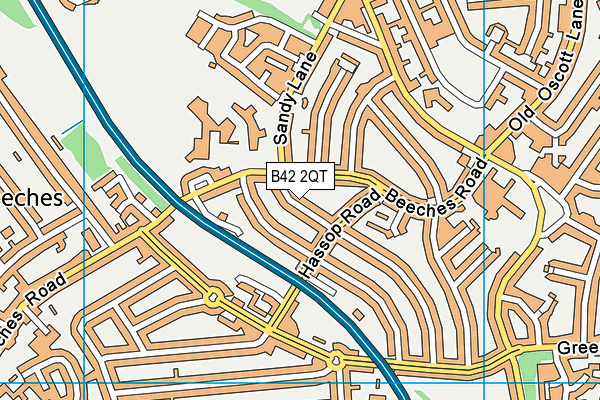 B42 2QT map - OS VectorMap District (Ordnance Survey)