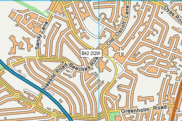 B42 2QW map - OS VectorMap District (Ordnance Survey)