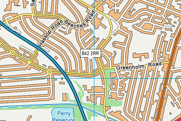 B42 2RR map - OS VectorMap District (Ordnance Survey)