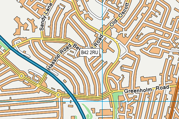 B42 2RU map - OS VectorMap District (Ordnance Survey)