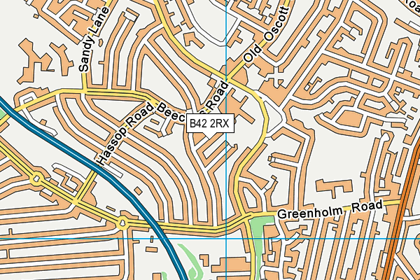 B42 2RX map - OS VectorMap District (Ordnance Survey)