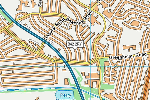 B42 2RY map - OS VectorMap District (Ordnance Survey)