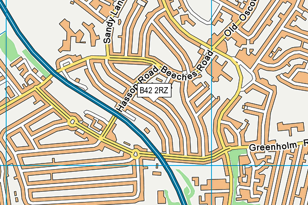 B42 2RZ map - OS VectorMap District (Ordnance Survey)