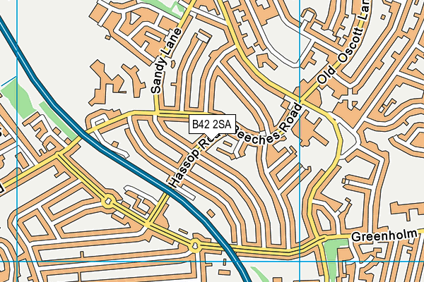 B42 2SA map - OS VectorMap District (Ordnance Survey)