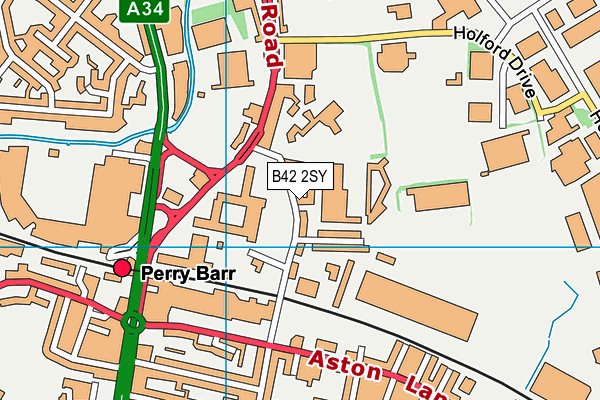 Doug Ellis Sports Centre map (B42 2SY) - OS VectorMap District (Ordnance Survey)