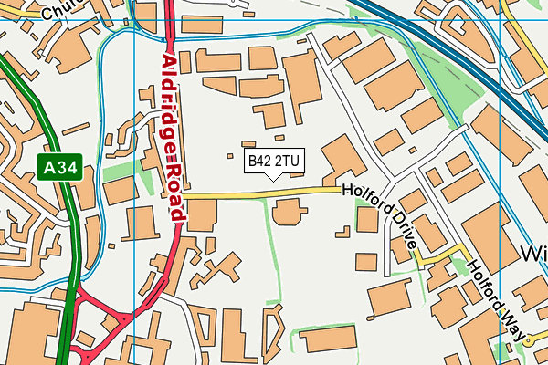 B42 2TU map - OS VectorMap District (Ordnance Survey)