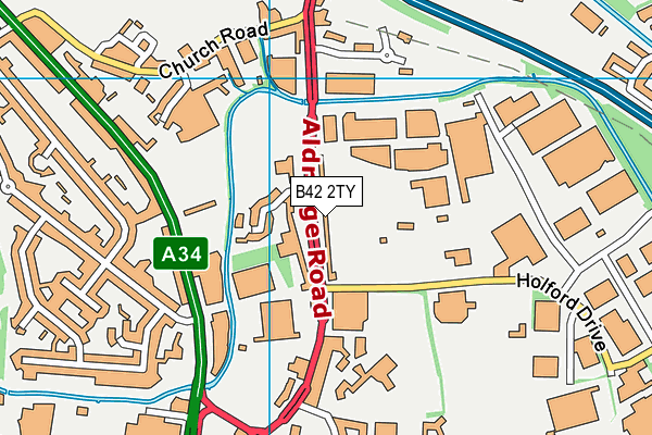 B42 2TY map - OS VectorMap District (Ordnance Survey)