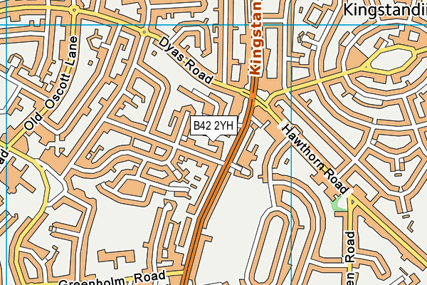 B42 2YH map - OS VectorMap District (Ordnance Survey)