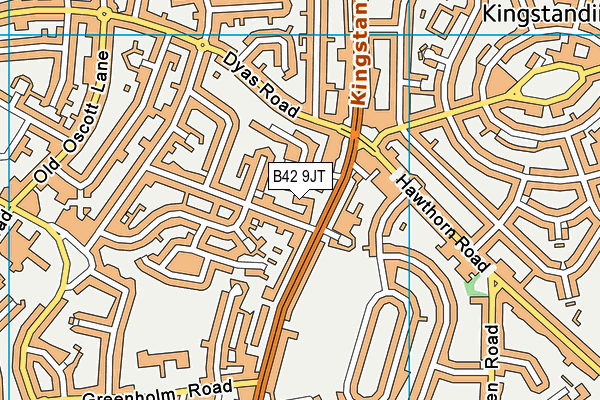 B42 9JT map - OS VectorMap District (Ordnance Survey)