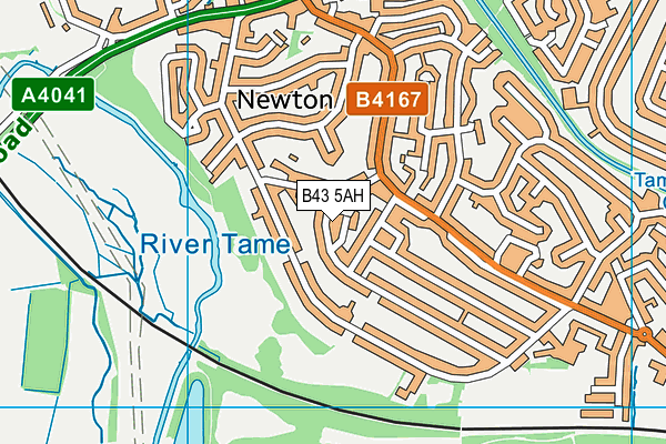 B43 5AH map - OS VectorMap District (Ordnance Survey)