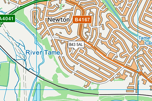 B43 5AL map - OS VectorMap District (Ordnance Survey)