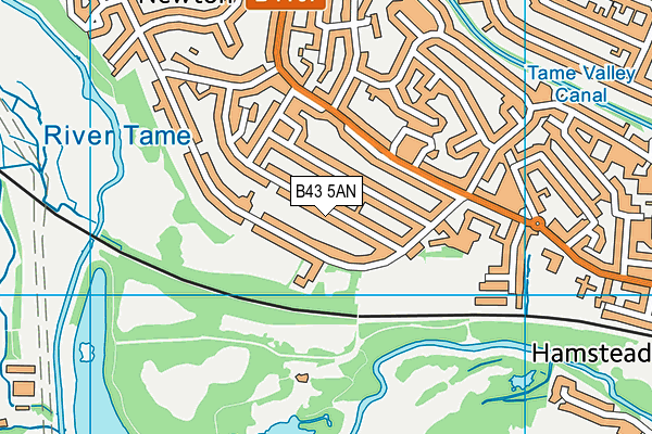 B43 5AN map - OS VectorMap District (Ordnance Survey)