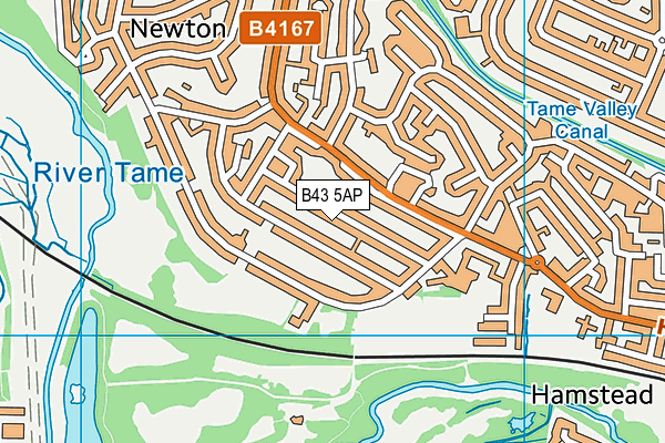 B43 5AP map - OS VectorMap District (Ordnance Survey)