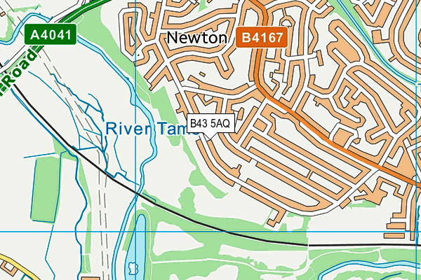 B43 5AQ map - OS VectorMap District (Ordnance Survey)