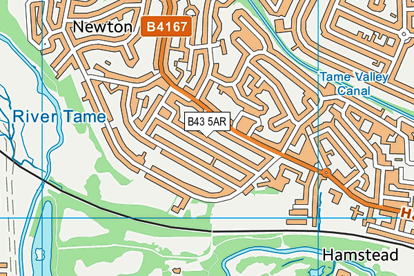 B43 5AR map - OS VectorMap District (Ordnance Survey)