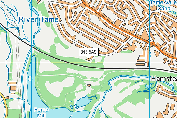 B43 5AS map - OS VectorMap District (Ordnance Survey)