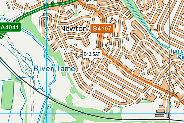 B43 5AT map - OS VectorMap District (Ordnance Survey)